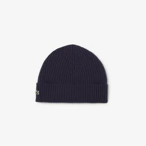 Шерстяная шапка Lacoste Unisex в рубчик, фиолетовый, арт. RB0001