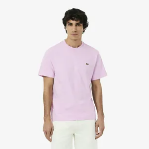 Мужская хлопковая футболка Lacoste с коротким рукавом, розовый, арт. TH7318