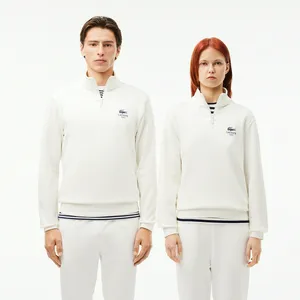 Свитшот Lacoste Unisex с застежкой-молнией с высоким воротом, белый, арт. SH2735