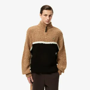 Свитер Lacoste с высоким воротом на молнии, коричневый, арт. AH2612