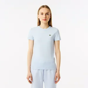 Женская хлопковая футболка Lacoste Relaxed Fit, голубой, арт. TF7218