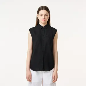 Женская рубашка Lacoste из льна и тенселя, черный, арт. CF0404