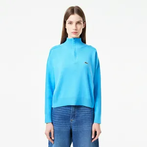 Женский свитер Lacoste Relaxed Fit на молнии, голубой, арт. AF2410