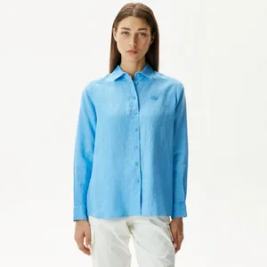 Женская рубашка Lacoste Relaxed Fit, голубой, арт. CF0301