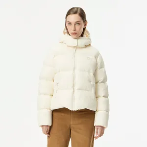 Женская короткая куртка Lacoste с капюшоном, белый, арт. BF3262