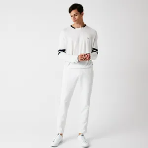 Мужские брюки Lacoste Slim Fit из хлопка и льна, белый, арт. HH0980
