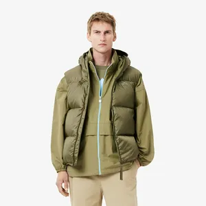 Мужской влагоотталкивающий жилет Lacoste с капюшоном, хаки, арт. BH2895