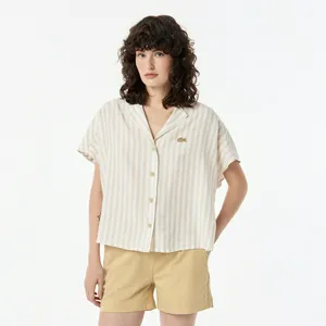 Женская рубашка Lacoste из льна, бежевый, арт. CF0515