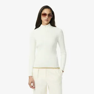 Свитер Lacoste с высоким воротником на молнии, белый, арт. AF4144