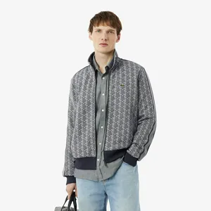 Мужская жаккардовая толстовка Lacoste PARIS с монограммой, серый, арт. SH1368