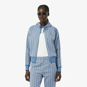 Женская жаккардовая толстовка Lacoste, голубой, арт. SF7606