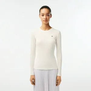 Женская футболка Lacoste Slim Fit с длинными рукавами, белый, арт. TF1692
