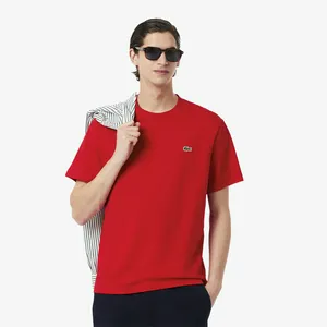 Мужская хлопковая футболка Lacoste с коротким рукавом, красный, арт. TH7318