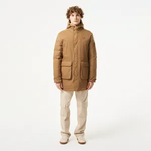 Мужская утеплённая парка Lacoste с капюшоном, коричневый, арт. BH2435