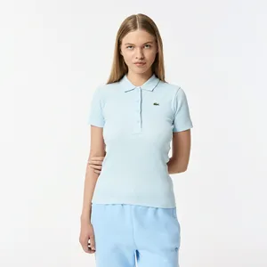 Женское поло Lacoste Slim Fit из органического хлопка, голубой, арт. DF5377
