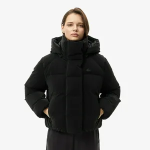 Женская укороченная куртка Lacoste с капюшоном, черный, арт. BF2607