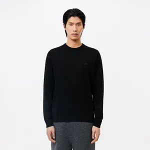 Мужской свитер Lacoste из шерсти мериноса, черный, арт. AH1969