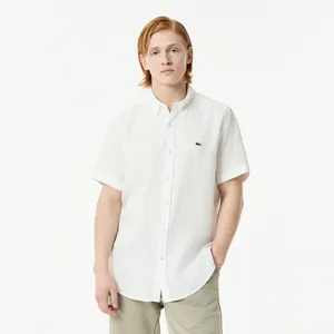 Мужская льняная рубашка Lacoste, белый, арт. CH0426