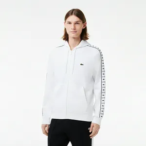 Мужская толстовка Lacoste Regular Fit из хлопка на молнии, белый, арт. SH7457