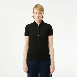 Женское поло Lacoste Slim Fit из эластичного хлопка, черный, арт. PF5462