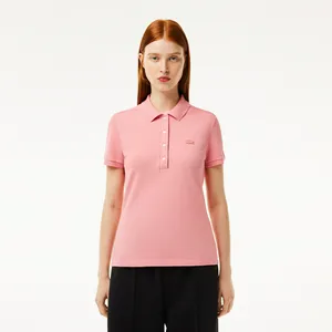 Женское поло Lacoste Slim Fit из эластичного хлопка, розовый, арт. PF5462