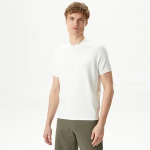 Мужское тёплое трикотажное поло Lacoste, белый, арт. AH0322