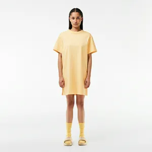 Трикотажное платье Lacoste с коротким рукавом OVERSIZED, оранжевый, арт. EF7287