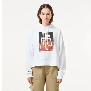 Женская флисовая толстовка Lacoste OVERSIZED, белый, арт. SF7246