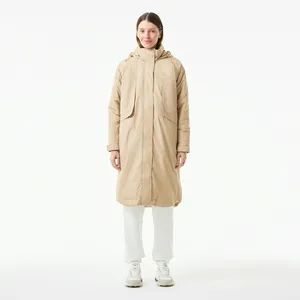 Женская парка Lacoste с капюшоном, бежевый, арт. BF2508R