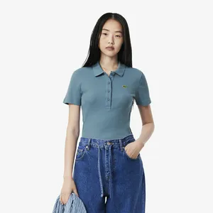 Женское поло Lacoste Slim Fit из органического хлопка, синий, арт. DF5377