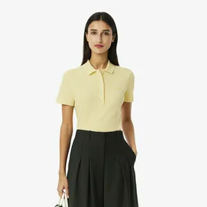 Женское поло Lacoste Slim Fit из эластичного хлопка, желтый, арт. PF5462