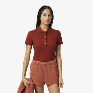 Женское поло Lacoste Slim Fit из эластичного хлопка, красный, арт. PF5462