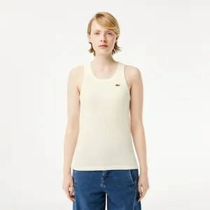 Женская облегающая хлопковая майка Lacoste, белый, арт. TF5388