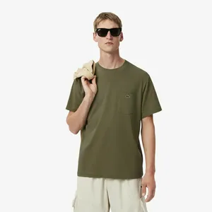 Мужская футболка Lacoste из хлопка с нагрудным карманом, хаки, арт. TH2827