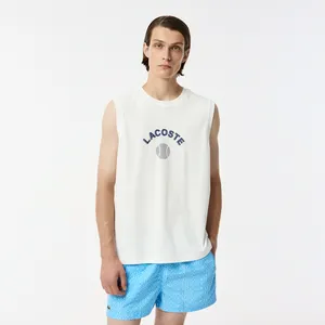 Мужской хлопковый топ Lacoste, белый, арт. TH0520