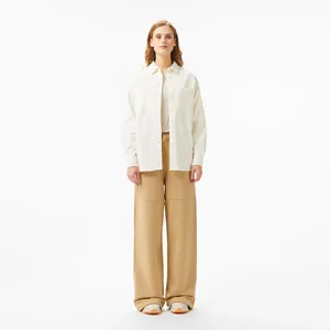 Женские прямые спортивные брюки Lacoste с высокой талией, бежевый, арт. XF2507R