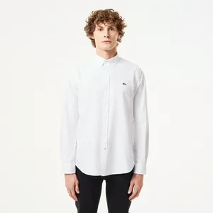 Мужская хлопковая рубашка Lacoste Slim Fit, белый, арт. CH2561