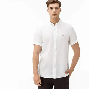 Мужская льняная рубашка Lacoste Slim Fit, белый, арт. CH0826