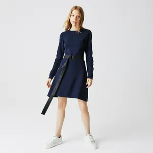 Женское платье Lacoste Regular Fit с поясом, синий, арт. EF2216