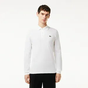 Мужское поло Lacoste Classic Fit с длинным рукавом, белый, арт. L1312