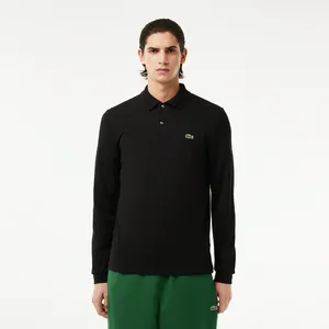 Мужское поло Lacoste Classic Fit с длинным рукавом, черный, арт. L1312