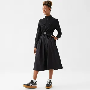 Платье Lacoste свободного кроя с поясом, черный, арт. EF2326