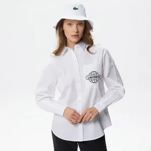 Женская рубашка Lacoste Relaxed Fit, белый, арт. CF2404