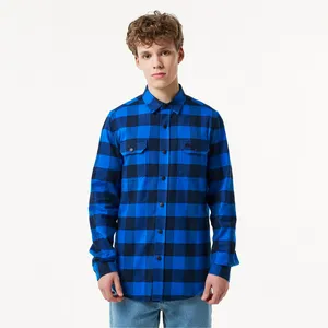 Мужская клетчатая рубашка Lacoste Slim Fit, синий, арт. CH2311