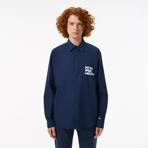 Мужская рубашка Lacoste Loose Fit с принтом, синий, арт. CH0418