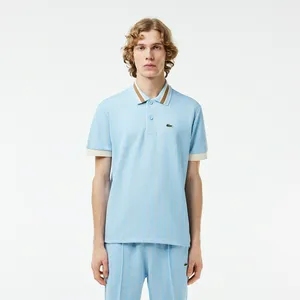 Мужское поло Lacoste Classic Fit с монограммой, голубой, арт. DH1417