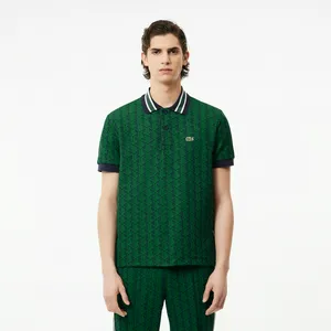 Мужское поло Lacoste Classic Fit с монограммой, синий, арт. DH1417