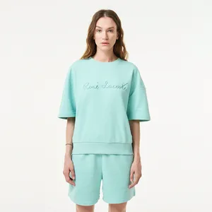 Женская толстовка Lacoste Loose Fit с коротким рукавом, голубой, арт. SF0409