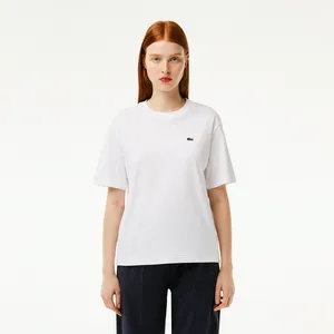 Женская футболка Lacoste Loose Fit из мягкого хлопка, белый, арт. TF7215