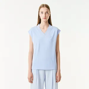 Женская футболка Lacoste Slim Fit с V-образным вырезом, голубой, арт. TF0310